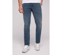 Regular-fit-Jeans CAMP DAVID, Herren, Gr. 31, Länge 32, blau, Denim/Jeans, Material: 99% Baumwolle, 1% Elasthan, Zusatz: Enthält nichttextile Teile tierischen Ursprungs (Badge), Abriebeffekte, regular