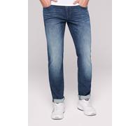 Regular-fit-Jeans CAMP DAVID, Herren, Gr. 34, Länge 34, blau, Material: 81% Baumwolle, 18% Polyester, 1% Elasthan, Zusatz: Enthält nichttextile Teile tierischen Ursprungs (Badge), Abriebeffekte, regul