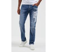 Regular-fit-Jeans CAMP DAVID, Herren, Gr. 36, Länge 30, blau (mid blau jogg), Sweatware, Material: 68% Baumwolle, 16% Polyester, 14% Lyocell, 2% Elasthan, Zusatz: Enthält nichttextile Teile tierischen