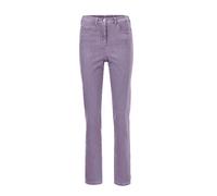 Regular-fit-Jeans GOLDNER "Kurzgröße Damen Jeans Slim Fit LOUISA mit Stretch-Anteil", Damen, Gr. 21, K-Gr, lila (lavendel), Obermaterial: 70% Baumwolle CO. 27% Polyester PES. 3% Elasthan EL., normal, 
