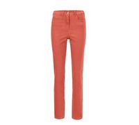 Regular-fit-Jeans GOLDNER "Kurzgröße Damen Jeans Slim Fit LOUISA mit Stretch-Anteil", Damen, Gr. 21, K-Gr, orange (papaya), Obermaterial: 70% Baumwolle CO. 27% Polyester PES. 3% Elasthan EL., normal, 