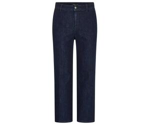 Regular-fit-Jeans GOLDNER "Weite 7/8-Jeans VERA mit Formbund", Damen, Gr. 44, N-Gr, blau (dunkelblau), Obermaterial: 83% Baumwolle CO. 15% Polyester PES. 2% Elasthan EL., Modisch, weit, Jeans, used Wa