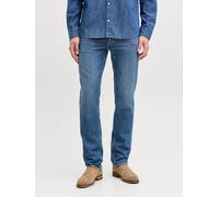 Regular-fit-Jeans JACK & JONES "JJICLARK im Used-Look, Stretchkomfort und niedrige Leibhöhe", Herren, Gr. 31, Länge 30, blau denim pack:mid blau, Denim/Jeans, Obermaterial: 100% Baumwolle, Abriebeffek