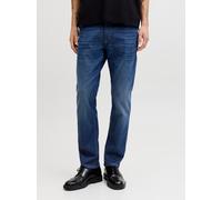 Regular-fit-Jeans JACK & JONES "JJICLARK mit Used-Look und Stretch für den Alltag", Herren, Gr. 33, Länge 34, blau denim, Denim/Jeans, Obermaterial: 92% Baumwolle, 6% Polyester, 2% Elasthan, unifarben