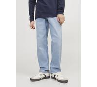 Regular-fit-Jeans JACK & JONES JUNIOR "JJICLARK JJORIG STRETCH SQ 702 NOOS JNR", Jungen, Gr. 164, N-Gr, blau (blau denim), Denim/Jeans, Obermaterial: 76% Baumwolle, 22% Polyester, 2% Elasthan, Abriebe