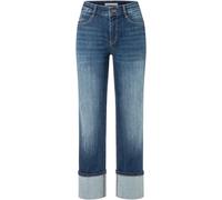 Regular-fit-Jeans MAC "LAURA", Damen, Gr. 42, N-Gr, blau (fancy nonrepairot blau), Denim/Jeans, Obermaterial: 88% Baumwolle, 10% Polyester, 2% Elasthan, unifarben, regular fit knöchelfrei, Jeans, im F