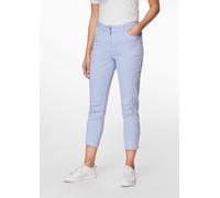 Regular-fit-Jeans MADELEINE "Jeans Fein gestreifte Jeans", Damen, Gr. 38, N + K Gr, weiß (weiß, granat), Obermaterial: 97% Baumwolle CO. 3% Elasthan EL., Jeans (87288161-38) weiß, granat