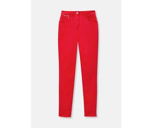 Regular-fit-Jeans MADELEINE "Jeans Mid Waist Skinny-Hose mit Fransen", Damen, Gr. 18, N + K Gr, rot, Obermaterial: 92% Baumwolle CO. 6% Polyester PES. 2% Elasthan EL., Modern, normal, Jeans, mit Frans