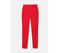 Regular-fit-Jeans MADELEINE "Jeans Mid Waist Skinny-Hose mit Fransen", Damen, Gr. 34, N + K Gr, rot, Obermaterial: 92% Baumwolle CO. 6% Polyester PES. 2% Elasthan EL., Modern, normal, Jeans, mit Frans
