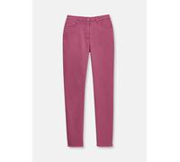 Regular-fit-Jeans MADELEINE "Jeans Mid Waist Skinny-Hose mit Fransen", Damen, Gr. 36, N + K Gr, lila (erika), Obermaterial: 92% Baumwolle CO. 6% Polyester PES. 2% Elasthan EL., Modern, normal, Jeans,