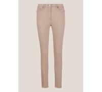 Regular-fit-Jeans MADELEINE "Jeans Mid Waist Skinny-Hose mit Fransen", Damen, Gr. 44, N + K Gr, beige (taupe), Obermaterial: 92% Baumwolle CO. 6% Polyester PES. 2% Elasthan EL., Modern, normal, Jeans,