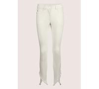 Regular-fit-Jeans MADELEINE "Jeans Verkürzte 5-Pocket-Hose mit Fransen", Damen, Gr. 20, N + K Gr, weiß (wollweiß), Obermaterial: 71% Baumwolle CO. 20% Lyocell CLY. 6% Polyester PES. 3% Elasthan EL., J