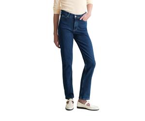 Regular-fit-Jeans MARC O'POLO DENIM "aus weichem Organic-Cotton-Lyocell-Stretch", Damen, Gr. 28, Länge 30, dunkelblau, Obermaterial: 60% Baumwolle, 39% Lyocell, 1% Elasthan, unifarben, regular fit nor