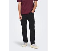 Regular-fit-Jeans ONLY & SONS "ONSEDGE STRAIGHT BROMO 0017 DOT DNM NOOS", Herren, Gr. 34, Länge 34, blau (schwarz denim), Denim/Jeans, Obermaterial: 100% Baumwolle, regular fit, Jeans (70231427-34) sc