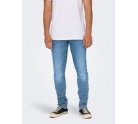 Regular-fit-Jeans ONLY & SONS "ONSWEFT REG 7900 EY BOX JEANS NOOS", Herren, Gr. 32, Länge 32, light blau denim detail:tinted, Denim/Jeans, Obermaterial: 50% Baumwolle, 30% Polyester, 18% Viskose, 2% E