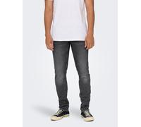 Regular-fit-Jeans ONLY & SONS "ONSWEFT REG 7900 EY BOX JEANS NOOS", Herren, Gr. 33, Länge 34, dunkelgrau denim detail:tinted, Denim/Jeans, Obermaterial: 50% Baumwolle, 30% Polyester, 18% Viskose, 2% E
