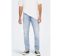 Regular-fit-Jeans ONLY & SONS "WEFT", Herren, Gr. 31, Länge 30, blau (light blau denim), Denim/Jeans, Obermaterial: 99% Baumwolle, 1% Elasthan, normal, Jeans (39739024-31) light blau denim