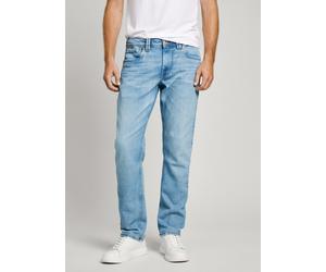 Regular-fit-Jeans PEPE JEANS "CASH", Herren, Gr. 30, Länge 30, blau (light used wiser), Denim/Jeans, Obermaterial: 89% Baumwolle, 10% Polyester, 1% Elasthan, leichte Abriebeffekte, normal lang, Jeans 