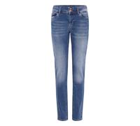 Regular-fit-Jeans PULZ JEANS "Jeans PZSUZY", Damen, Gr. 30, Länge 32, blau (medium blau denim), Obermaterial: 91% Baumwolle CO. 7% Elastomultiester ELE. 2% Elasthan EL., Jeans (22136719-30) medium bla
