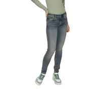 Regular-fit-Jeans QS "SADIE", Damen, Gr. 38, Länge 32, blau (mid blau used), Denim/Jeans, Obermaterial: 83% Baumwolle, 15% Polyester, 2% Elasthan. Futter: 65% Polyester, 35% Baumwolle, unifarben, regu