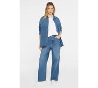 Regular-fit-Jeans SENSES.THE LABEL, Damen, Gr. 27, Normalgrößen, blau, Material: 99% Baumwolle, 1% Elasthan, unifarben, regular fit, Jeans, mit hoher Leibhöhe (86743436-27) blau