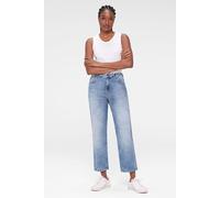 Regular-fit-Jeans SENSES.THE LABEL, Damen, Gr. 29, Normalgrößen, blau, Denim/Jeans, Material: 98% Baumwolle, 2% Elasthan, Abriebeffekte, regular fit, Jeans, mit verkürztem Bein (93765635-29) blau