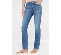 Regular-fit-Jeans SENSES.THE LABEL, Damen, Gr. 32, Länge 32, blau, Material: 78% Baumwolle, 21% Polyester, 1% Elasthan, Abriebeffekte, regular fit, Jeans, mit verkürztem Bein (14990063-32) blau