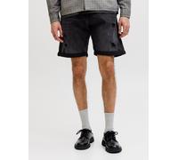 JACK & JONES Regular Fit Jeansshorts im 5-Pocket-Design Modell 'RICK' in Black, Größe M