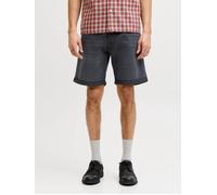 Shorts JACK & JONES "JJIRICK JJICON SHORTS GE 720 I.K SN", Herren, Gr. M, N-Gr, schwarz denim, Denim/Jeans, Obermaterial: 66% Baumwolle, 33% Polyester, 1% Elasthan, Abriebeffekte, regular fit ca. Mitt