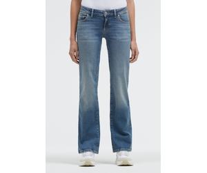 Regular-fit-Jeans SOCCX, Damen, Gr. 27, Normalgrößen, blau, Denim/Jeans, Material: 99% Baumwolle, 1% Elasthan, Abriebeffekte, regular fit, Jeans, mit niedriger Leibhöhe (56565562-27) blau
