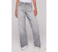 Regular-fit-Jeans SOCCX, Damen, Gr. 30, Normalgrößen, grau, Denim/Jeans, Material: 98% Baumwolle, 2% Elasthan, Zusatz: Enthält nichttextile Teile tierischen Ursprungs (Badge), Abriebeffekte, regular f