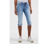Regular-fit-Jeans SOCCX, Damen, Gr. 33, Kurz, sun and sand blau, Denim/Jeans, Material: 68% Baumwolle, 30% Polyester, 2% Elasthan, Zusatz: Enthält nichttextile Teile tierischen Ursprungs (Badge), Abri