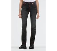Regular-fit-Jeans SOCCX, Damen, Gr. 33, Länge 34, schwarz, Denim/Jeans, Material: 63% Baumwolle, 25% Polyester, 10% Viskose, 2% Elasthan, Zusatz: Enthält nichttextile Teile tierischen Ursprungs (Badge