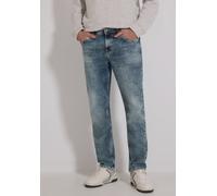 Regular-fit-Jeans STREET ONE MEN, Herren, Gr. 31, Länge 32, soft grüncast random wash, Jeans, 88% Baumwolle, 10% Polyester, 2% Elasthan, unifarben, lang, Jeans, Middle Waist (89763211-31) soft grüncas