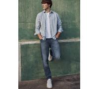 Regular-fit-Jeans STREET ONE MEN, Herren, Gr. 36, Länge 30, indigo blau random wash, Jeans, 99% Baumwolle, 1% Elasthan, unifarben, lang, Jeans, aus Baumwolle mit Stretchanteil (36855935-36) indigo bla