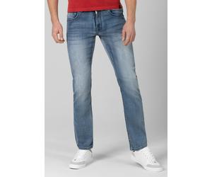Regular-fit-Jeans TIMEZONE "Regular GerritTZ", Herren, Gr. 36, Länge 32, blau, 70% Baumwolle 20% Polyester 9% Viskose 1% Elastan, normal, Jeans (78250329-36) blau