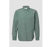 Langarmhemd S.OLIVER, Herren, Gr. M, N-Gr, grün check, Web, Obermaterial: 100% Baumwolle, kariert, casual, regular fit taillenbedeckt, Langarm Manschette, Hemden, mit Karo Muster (71416203-M) grün che