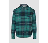 Regular Fit: Kariertes Flanellhemd mit Brusttasche XXL Blau