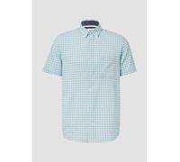 Regular Fit: Kariertes Kurzarmhemds aus Viskosemix XL weiß|blau 2163068.01N1.XL