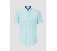 s.Oliver Regular Fit: Kurzarmhemd mit Struktur-Streifen und Button-Down-Kragen Minze XXL