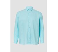 Regular Fit: Langarmhemd aus Leinen XXL türkis 2167151.6040.XXL