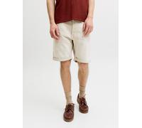 Bermudas JACK & JONES "JJIRICK JJICON SHORTS SQ 110 I.K SN", Herren, Gr. XS, N-Gr, beige (moonbeam), Web, Obermaterial: 77% Baumwolle, 22% Polyester, 1% Elasthan, unifarben, regular fit knielang, Hose