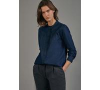 Regular fit Stehkragenbluse Uni Blau 46 (60.130071-0019-46)