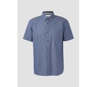 s.Oliver Regular Fit: Strukturiertes Kurzarmhemd mit Kontrastnähten