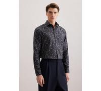 Seidensticker Regular Fit Flanellhemd grau, Blumen