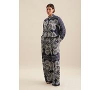 Culotte SEIDENSTICKER, Damen, Gr. 52, Normalgrößen, blau (dunkelblau), 100% Viskose, Paisley, Hosen (51475719-52) dunkelblau