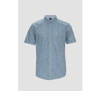 Regular: Kurzarmhemd mit All-over-Print S blau 2147785.52A0.S