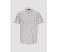 Regular: Kurzarmhemd mit All-over-Print XS weiß 2147785.01A0.XS