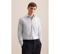 Businesshemd SEIDENSTICKER "Regular", Herren, Gr. M (40), normale Ärmellängen, grün (sage grün), 60% Baumwolle 35% Polyester 5% Elastan, Strukturmuster, regular fit, Langarm 2-Knopf-Manschette, Hemden