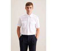 Seidensticker Regular Fit Pilotenhemd Kurzarm weiss